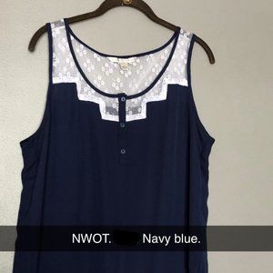 Navy/Lace Tank